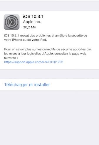 iOS 10.3.1 disponible