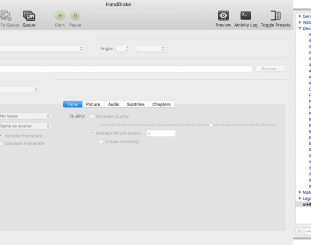 HandBrake Application Mac