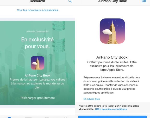 Apple Offre AirPano City Book via App Apple Store