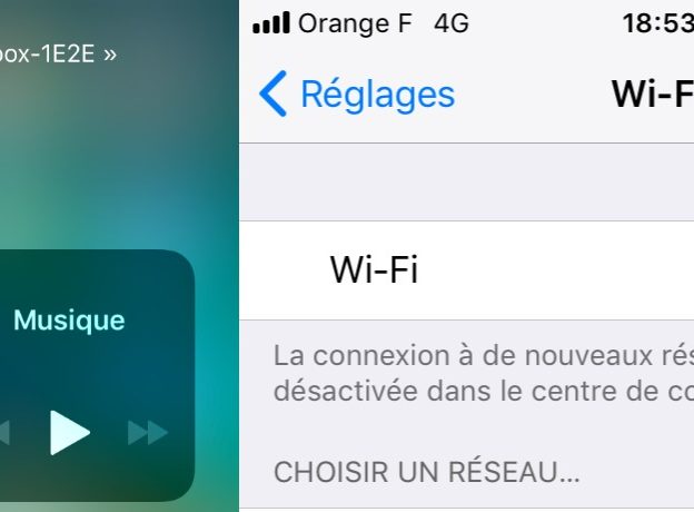 iOS 11 Wi-Fi Pas Desactive Completement Centre de Controle