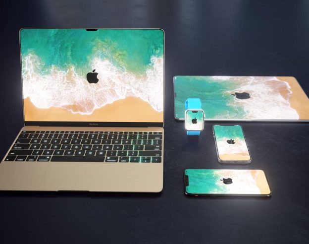 Rendus 3D Ecran Bord A Bord iPhone X Sur Apple Watch iPad MacBook
