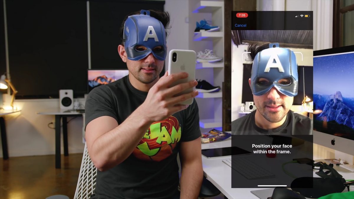 Face ID iPhone X Masque Captain America