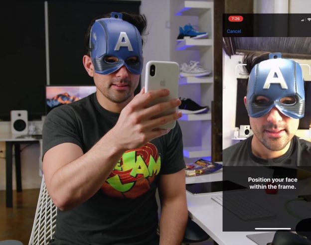 Face ID iPhone X Masque Captain America