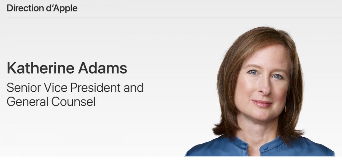 Apple ajoute Katherine Adams à sa liste des dirigeants et en retire
