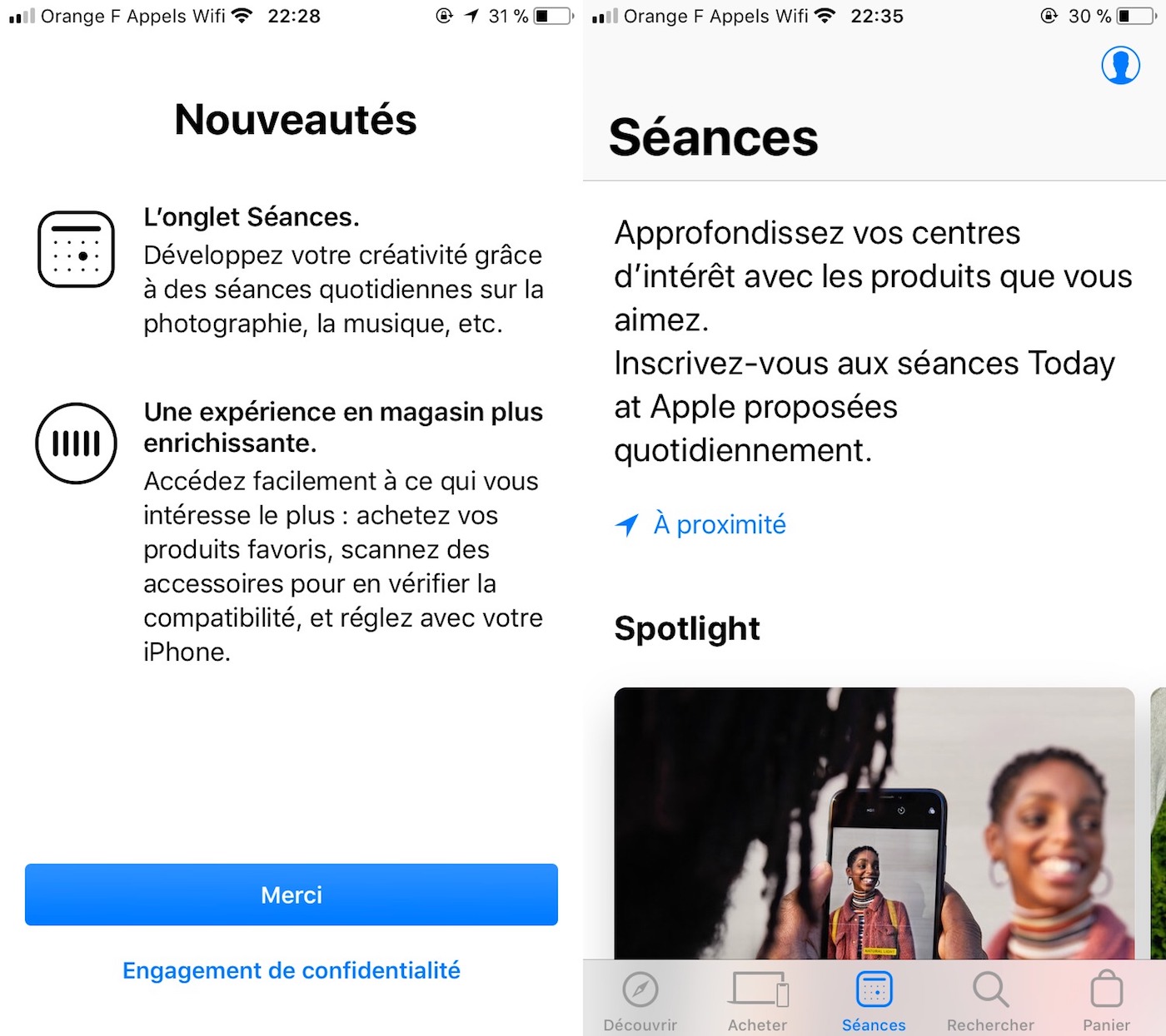 Apple propose la version 5 de son application Apple Store design revu