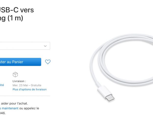 Cable USB-C Vers Lightning 25 Euros