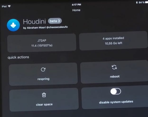 Houdini iOS 11.4 Beta