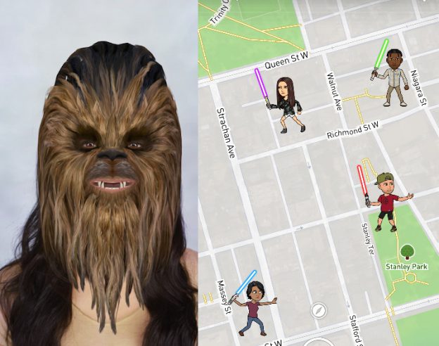 Snapchat Filtre Chewbacca et Snap Map