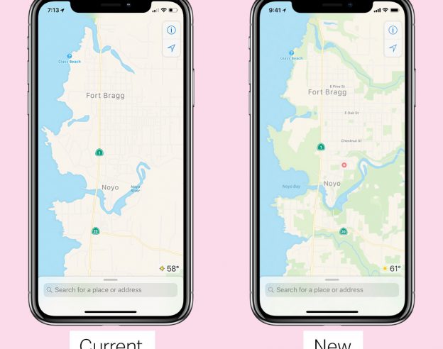 Ancien vs Nouveau Apple Maps Plans