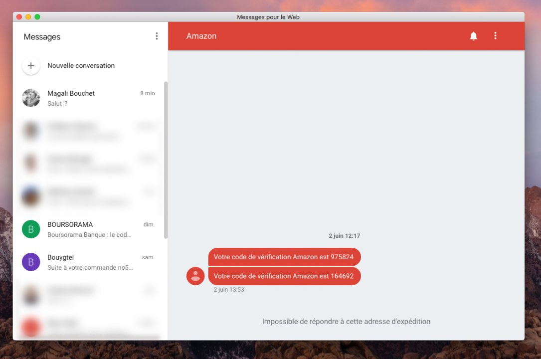 app for android that allows chat with messages for mac