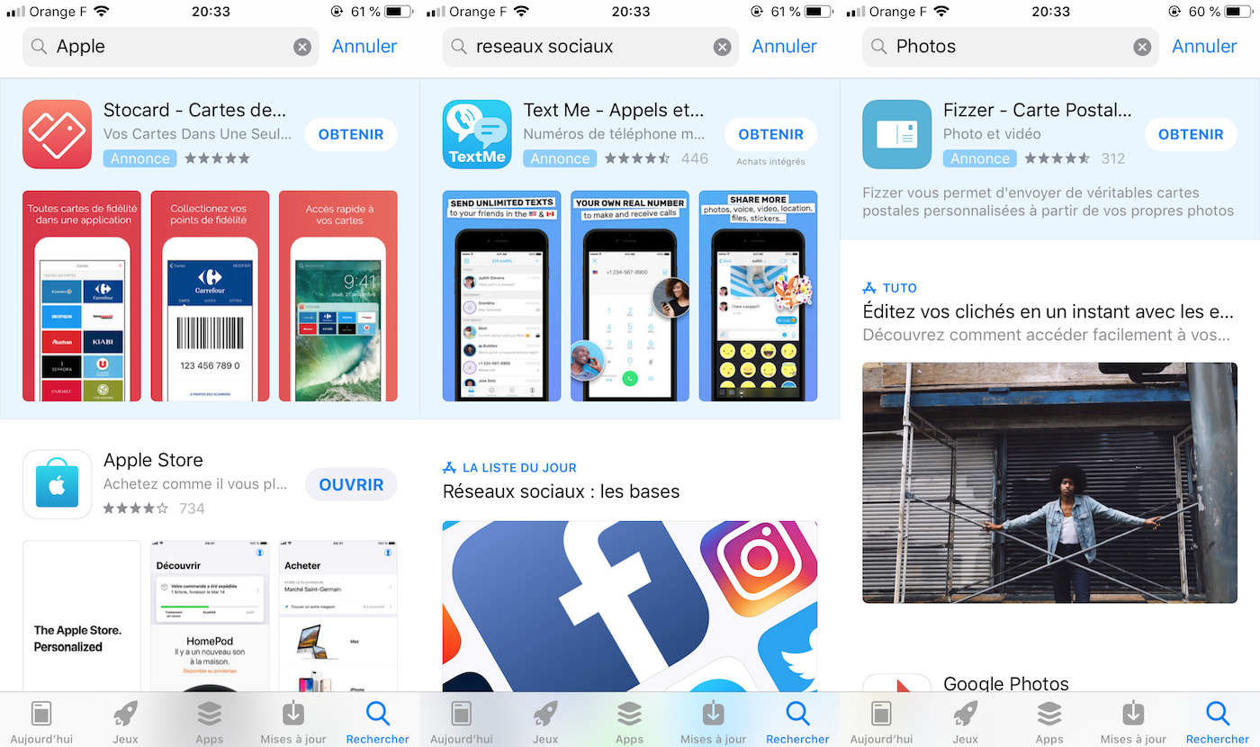 App Store Francais Publicites Recherches Sponsorisees