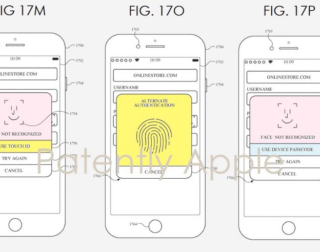 Brevet iPhone Touch ID et Face ID