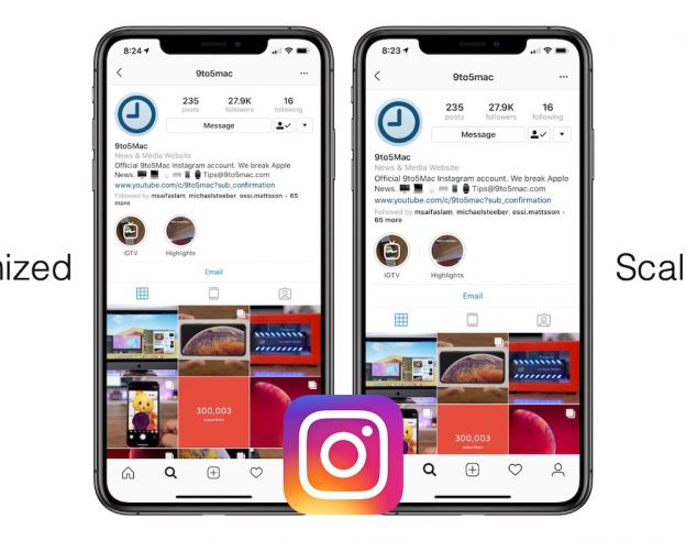 Instagram Optimise iPhone XS Max Avant Apres