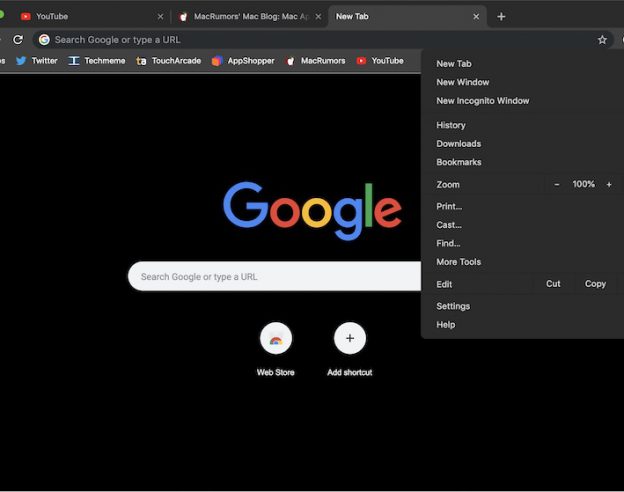 Premier Apercu Chrome Mode Sombre