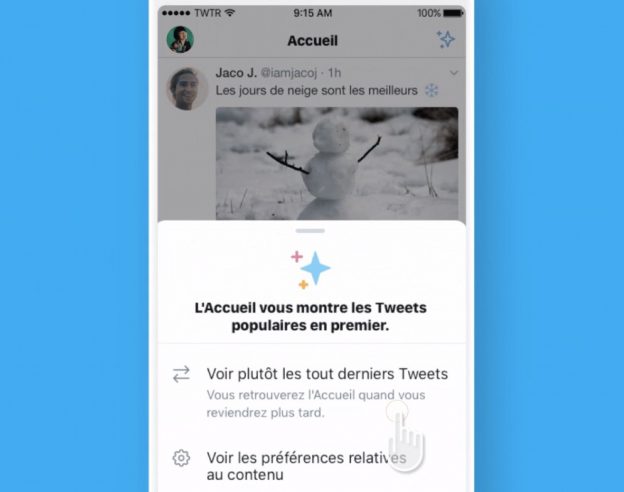 Twitter iPhone Bouton Ordre Chronologique