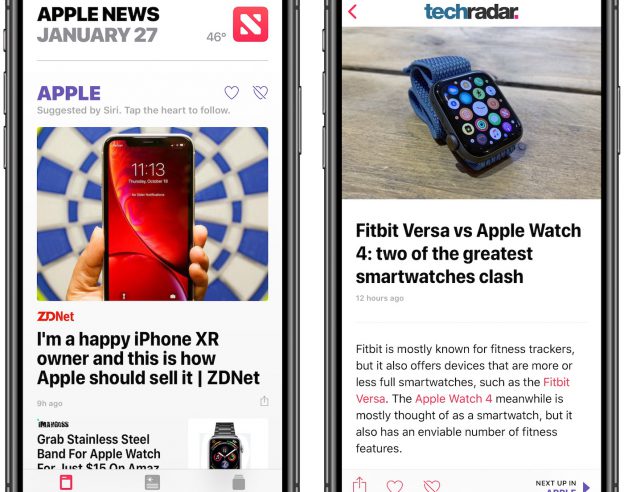 Apple News Accueil Article