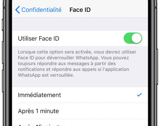 WhatsApp Support Face ID