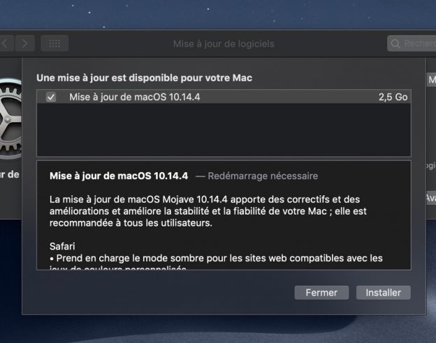 macOS 10.14.4 Disponible 1