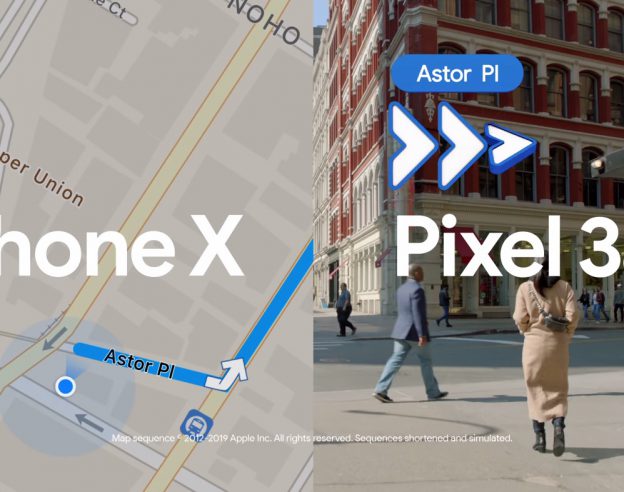 Pub iPhone XS vs Pixel 3a Google Maps Realite Augmentee