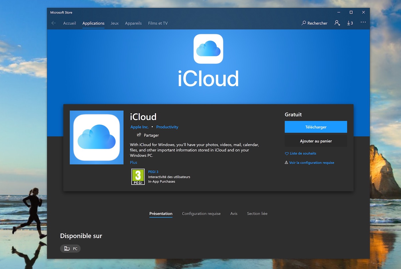 Utilitaire iCloud sur le Microsoft Store