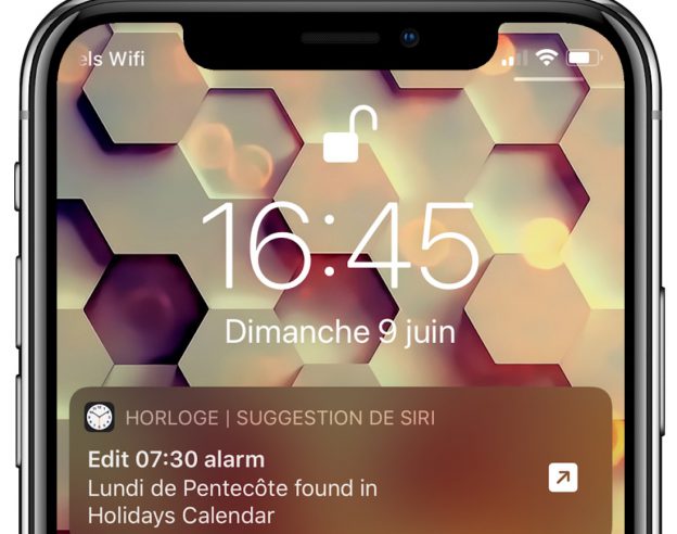 iOS 13 Alerte Reveil Jour Ferie