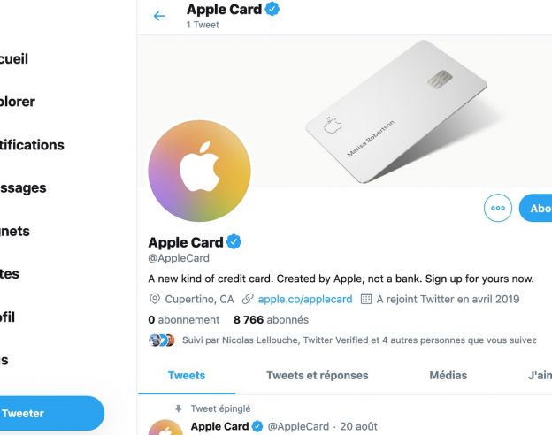 Apple Card Compte Twitter