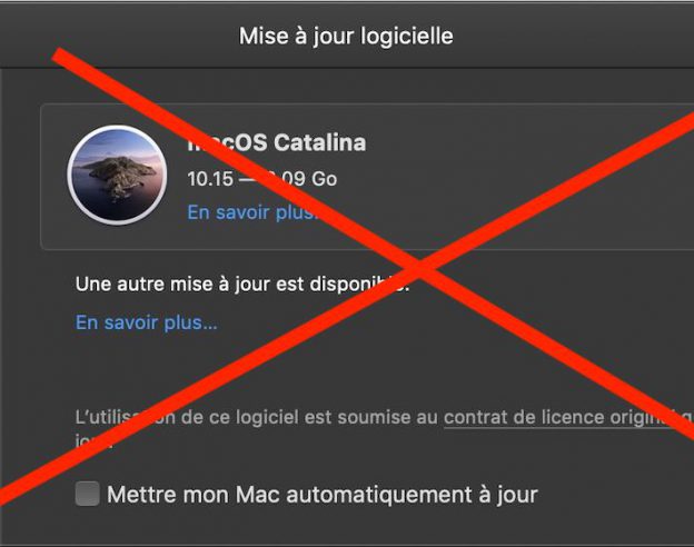 macOS Catalina Cacher Mise A Jour
