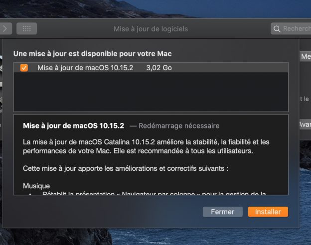 macOS 10.15.2 Disponible