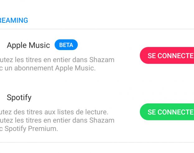 Shazam Connexion Apple Music Application Android