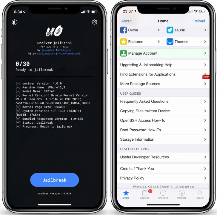 Unc0ver Cydia Jailbreak iOS iPhone 11 Pro