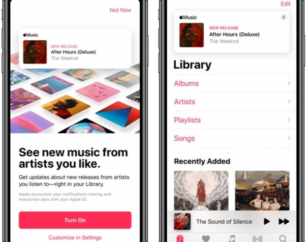 Apple Music Notification Nouvelles Musiques