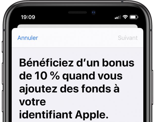 Bonus 10 Pour Cent Fonds Compte Apple Recadre