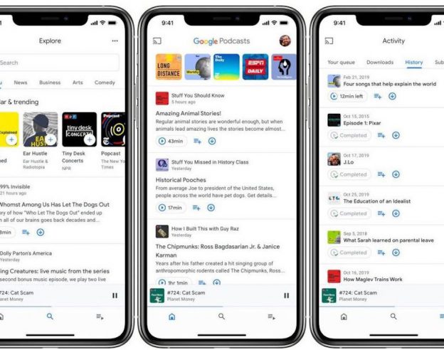 Google Podcasts Application iPhone