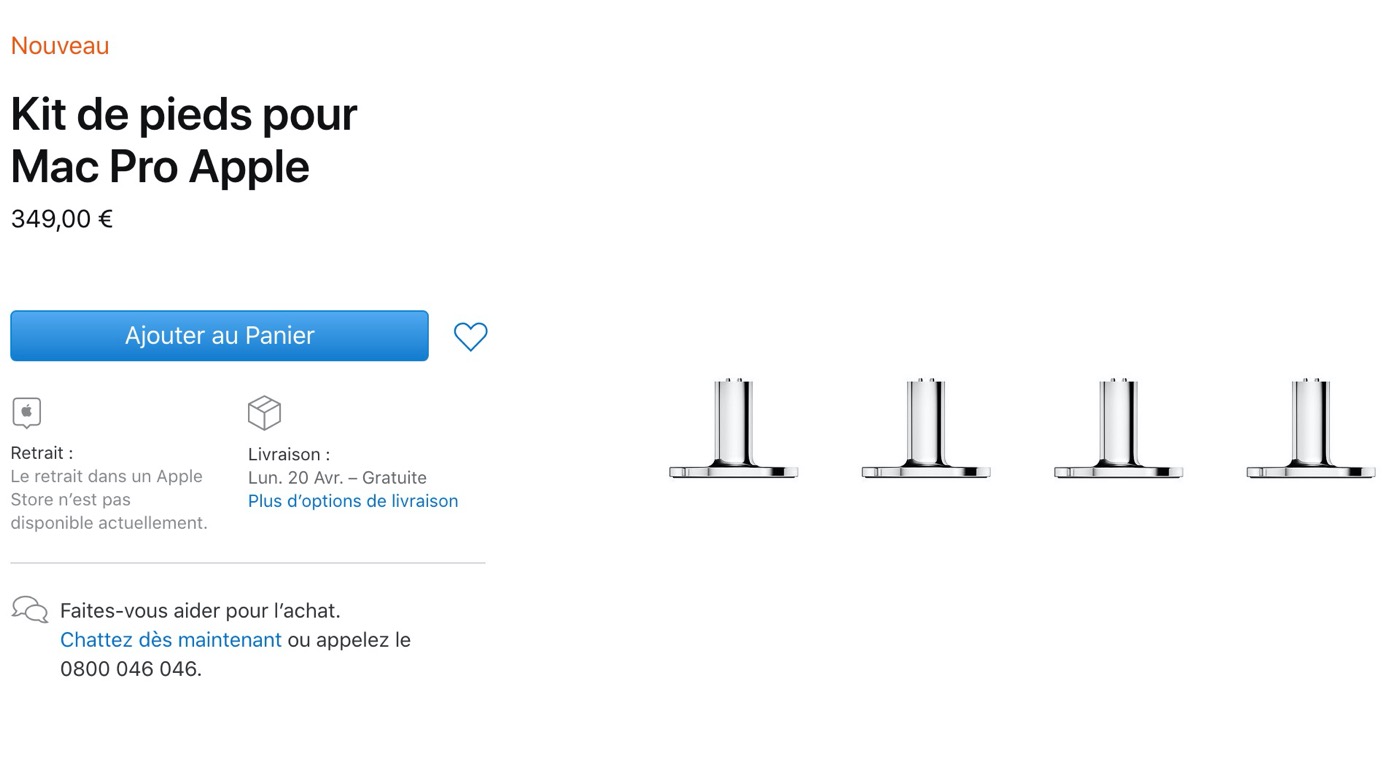 Mac Pro Apple met en vente les pieds et les roulettes (à 849