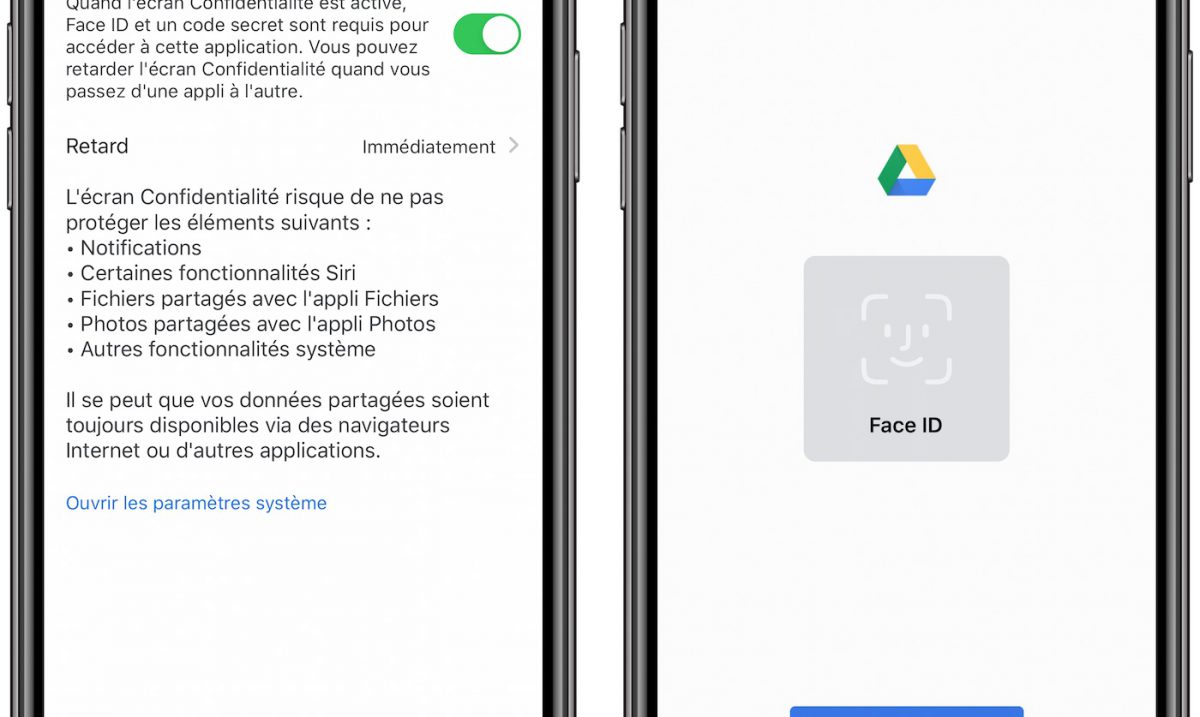 Google Drive protège l’accès aux fichiers avec Face ID/Touch ID sur