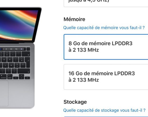 MacBook Pro 13 Pouces 2020 Prix Double RAM