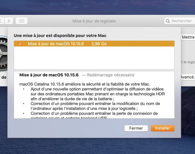 macOS 10.15.6 Disponible