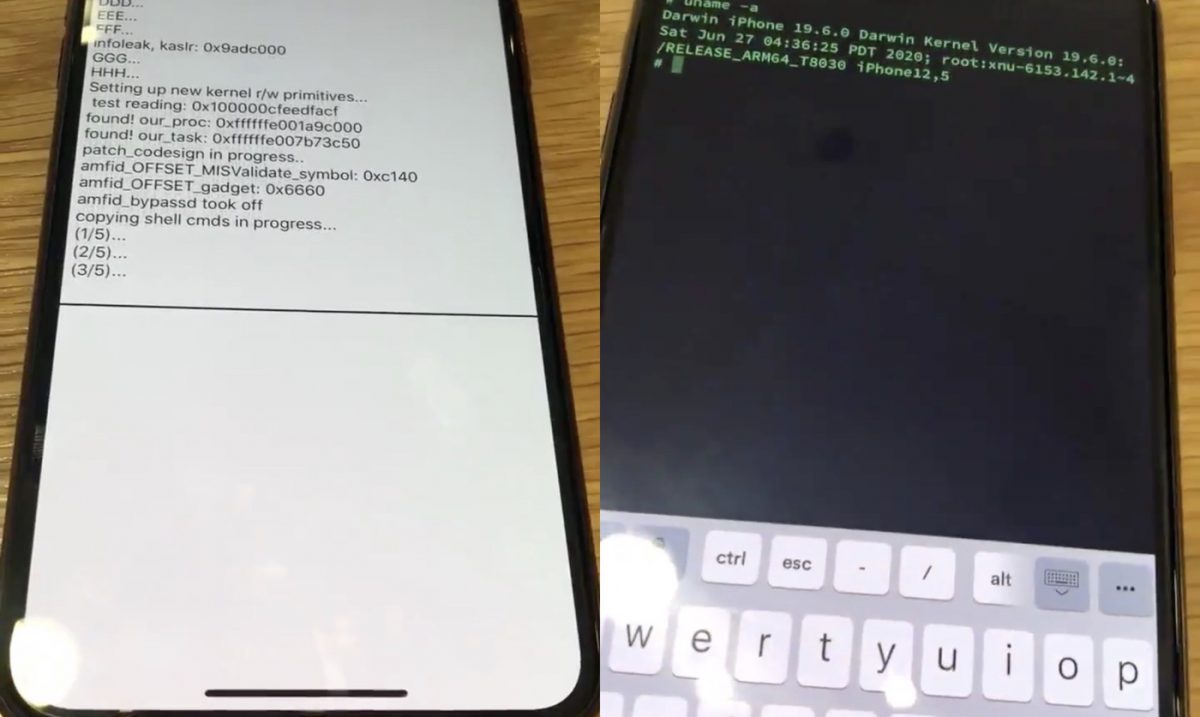 Jailbreak iOS 13.6.1 sur iPhone 11 Pro Max réussi sans un exploit tfp0