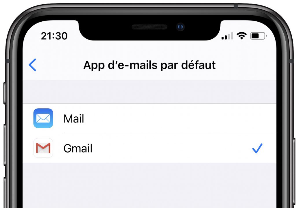iOS 14 Gmail App Par Defaut