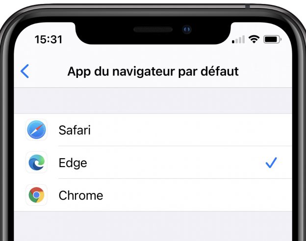iOS 14 Microsoft Edge Navigateur Par Defaut