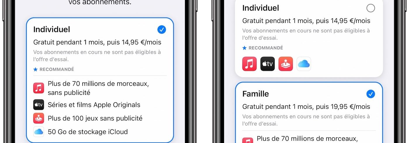 Apple One Individuel et Famille