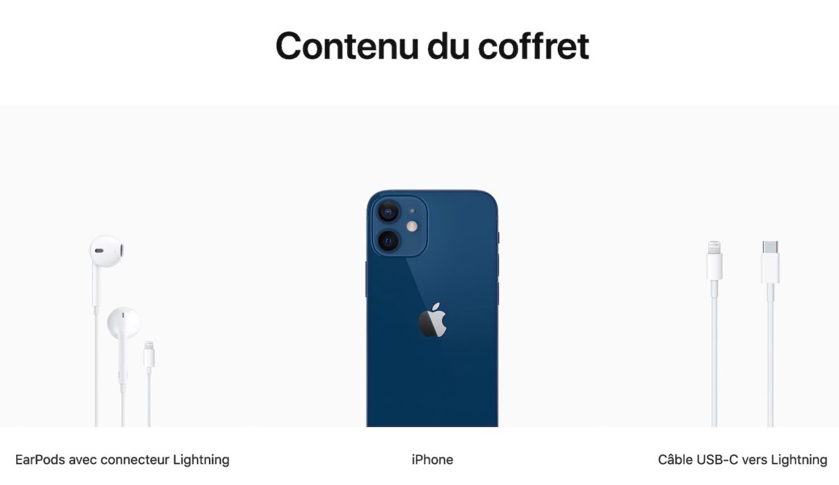 Contenu Boite iPhone 12 Ecouteurs France