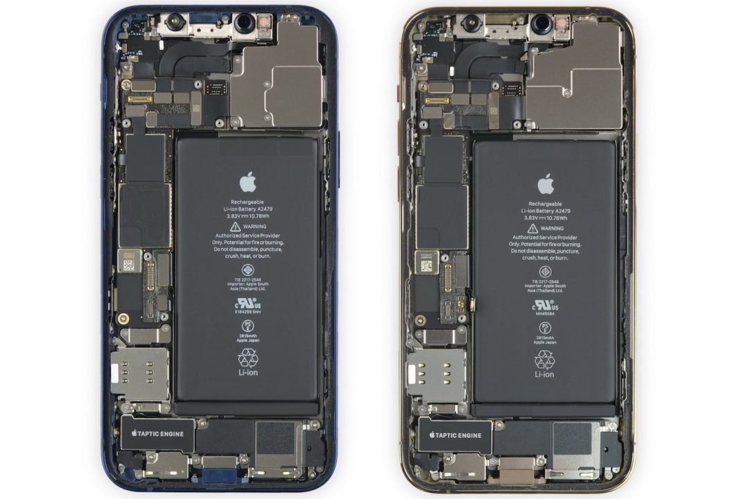 Interieur Batterie iPhone 12 vs iPhone 12 Pro