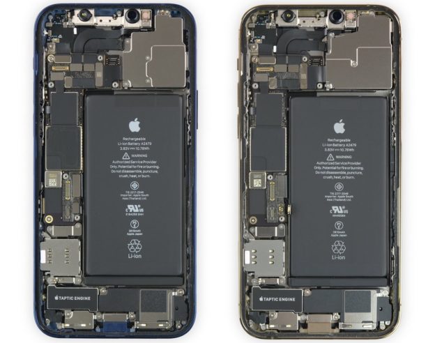 Interieur Batterie iPhone 12 vs iPhone 12 Pro