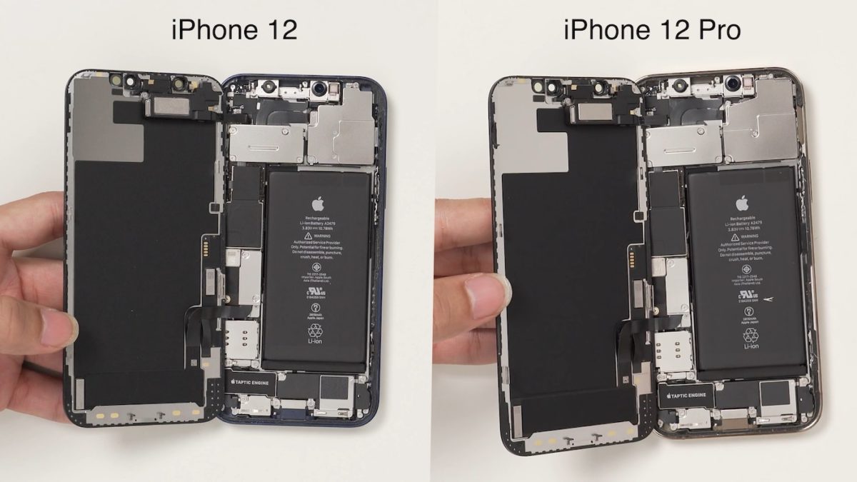 Interieur iPhone 12 vs iPhone 12 Pro