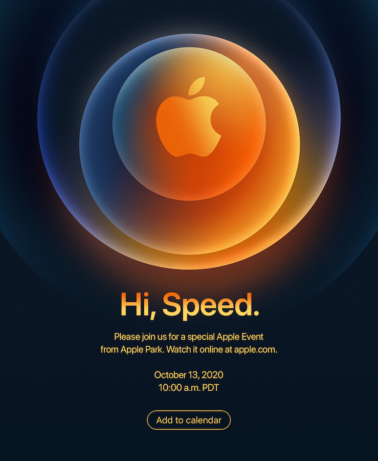 Invitation Keynote Apple 13 Octobre 2020