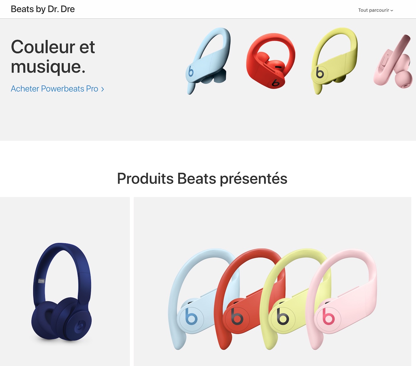 Page Produits Beats Site Apple