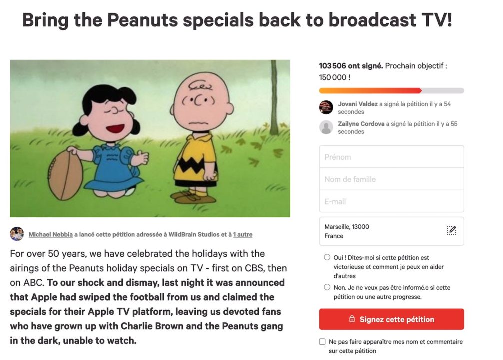 Petition Snoopy Apple TV Plus
