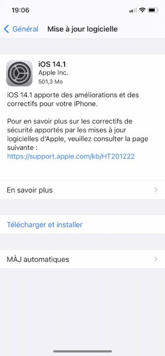 iOS 14.1 Disponible