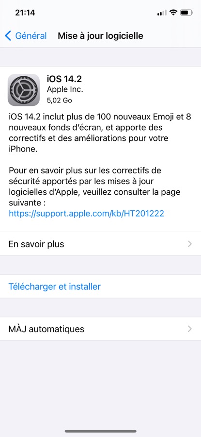 iOS 14.2 Golden Master GM est disponible